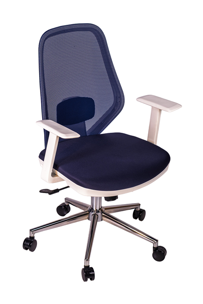 Ofisbazaar Dali Beyaz Fileli Çalışma Koltuğu | Ergonomik Şef ve Toplantı Koltuğu Lacivert