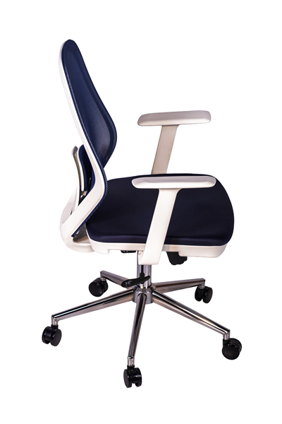 Ofisbazaar Dali Beyaz Fileli Çalışma Koltuğu | Ergonomik Şef ve Toplantı Koltuğu Lacivert