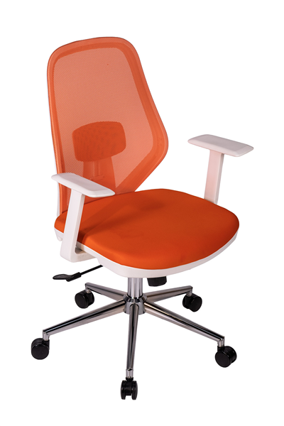 Ofisbazaar Dali Beyaz Fileli Çalışma Koltuğu | Ergonomik Şef ve Toplantı Koltuğu Turuncu