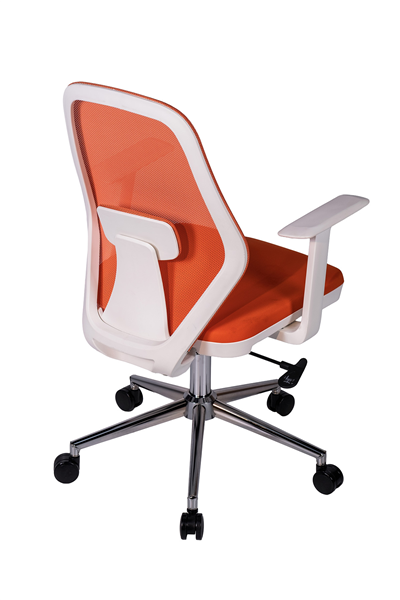 Ofisbazaar Dali Beyaz Fileli Çalışma Koltuğu | Ergonomik Şef ve Toplantı Koltuğu Turuncu