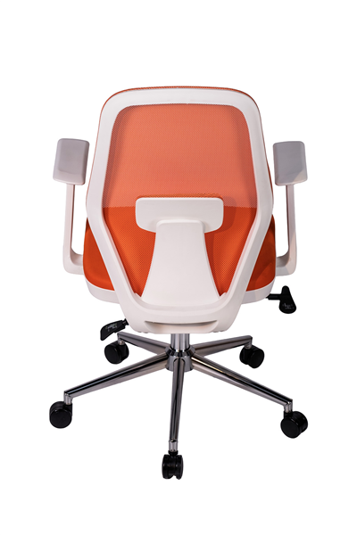 Ofisbazaar Dali Beyaz Fileli Çalışma Koltuğu | Ergonomik Şef ve Toplantı Koltuğu Turuncu