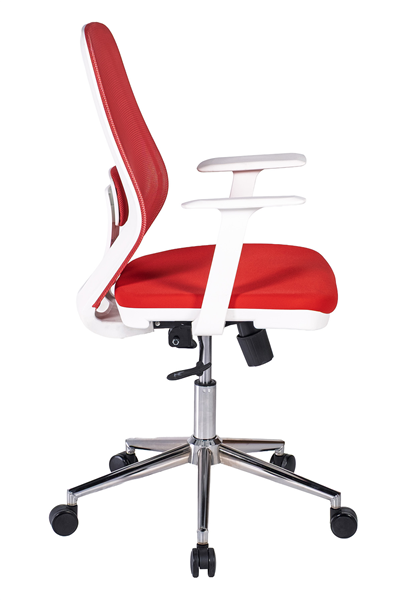 Ofisbazaar Dali Beyaz Fileli Çalışma Koltuğu | Ergonomik Şef ve Toplantı Koltuğu Kırmızı