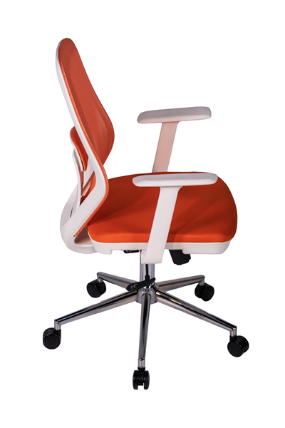 Ofisbazaar Dali Beyaz Fileli Çalışma Koltuğu | Ergonomik Şef ve Toplantı Koltuğu Turuncu