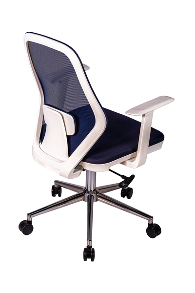 Ofisbazaar Dali Beyaz Fileli Çalışma Koltuğu | Ergonomik Şef ve Toplantı Koltuğu Lacivert