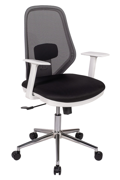 Ofisbazaar Dali Beyaz Fileli Çalışma Koltuğu | Ergonomik Şef ve Toplantı Koltuğu Siyah fileli