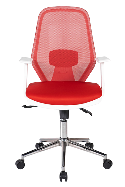 Ofisbazaar Dali Beyaz Fileli Çalışma Koltuğu | Ergonomik Şef ve Toplantı Koltuğu Kırmızı