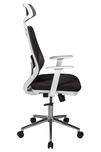 Ofisbazaar Dali Beyaz Fileli Yönetici Koltuğu | Ergonomik Başlıklı Ofis Koltuğu Siyah fileli