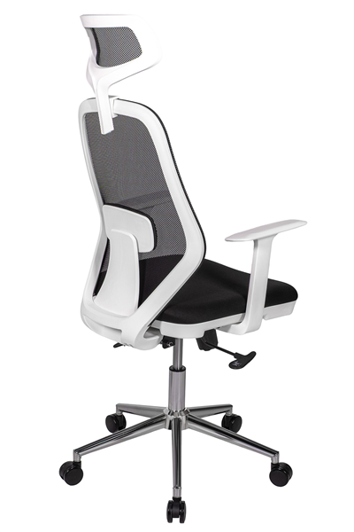 Ofisbazaar Dali Beyaz Fileli Yönetici Koltuğu | Ergonomik Başlıklı Ofis Koltuğu Siyah fileli