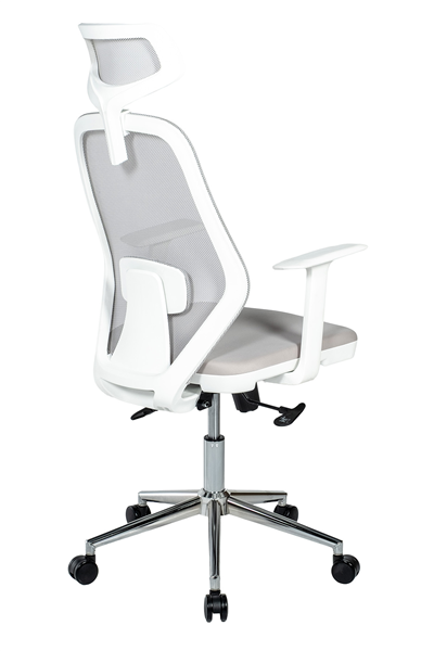 Ofisbazaar Dali Beyaz Fileli Yönetici Koltuğu | Ergonomik Başlıklı Ofis Koltuğu Gri