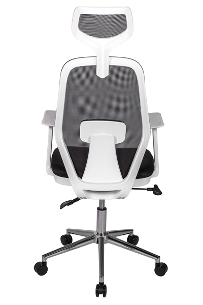 Ofisbazaar Dali Beyaz Fileli Yönetici Koltuğu | Ergonomik Başlıklı Ofis Koltuğu Siyah fileli