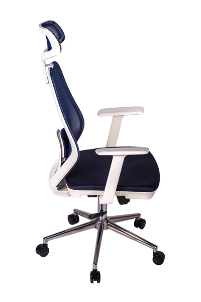 Ofisbazaar Dali Beyaz Fileli Yönetici Koltuğu | Ergonomik Başlıklı Ofis Koltuğu Lacivert