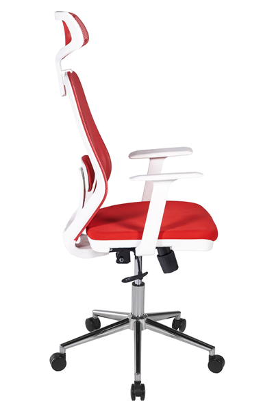 Ofisbazaar Dali Beyaz Fileli Yönetici Koltuğu | Ergonomik Başlıklı Ofis Koltuğu Kırmızı