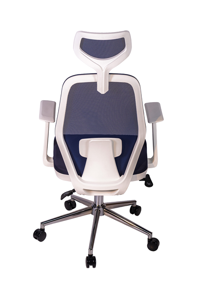 Ofisbazaar Dali Beyaz Fileli Yönetici Koltuğu | Ergonomik Başlıklı Ofis Koltuğu Lacivert