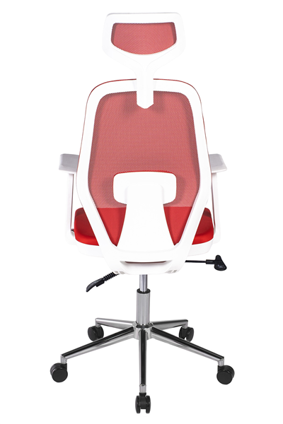 Ofisbazaar Dali Beyaz Fileli Yönetici Koltuğu | Ergonomik Başlıklı Ofis Koltuğu Kırmızı