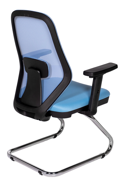 Ofisbazaar Dali Fileli Misafir Koltuğu | Ergonomik Toplantı ve Bekleme Koltuğu Açık Mavi
