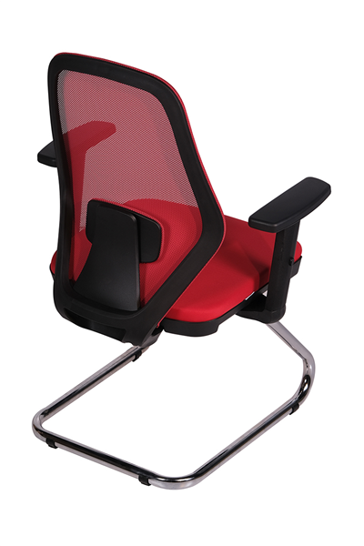 Ofisbazaar Dali Fileli Misafir Koltuğu | Ergonomik Toplantı ve Bekleme Koltuğu Kırmızı
