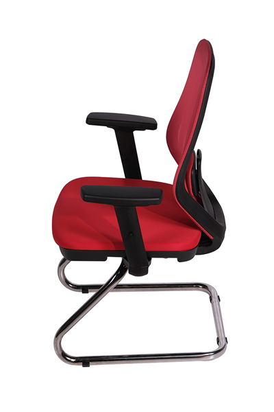 Ofisbazaar Dali Fileli Misafir Koltuğu | Ergonomik Toplantı ve Bekleme Koltuğu Kırmızı