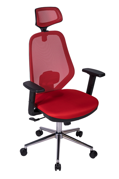 Ofisbazaar Dali Fileli Yönetici Koltuğu | Ergonomik Başlıklı Ofis Koltuğu Kırmızı