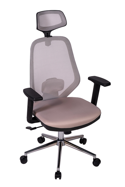 Ofisbazaar Dali Fileli Yönetici Koltuğu | Ergonomik Başlıklı Ofis Koltuğu Gri