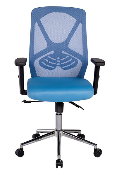 Ofisbazaar Dolphin Siyah Fileli Çalışma Koltuğu | Ergonomik Şef ve Toplantı Koltuğu Açık Mavi