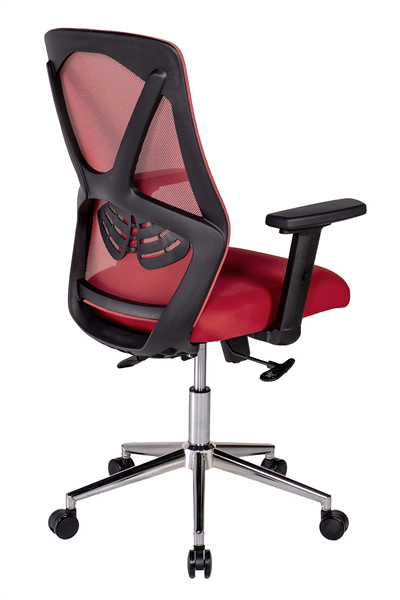 Ofisbazaar Dolphin Siyah Fileli Çalışma Koltuğu | Ergonomik Şef ve Toplantı Koltuğu Kırmızı