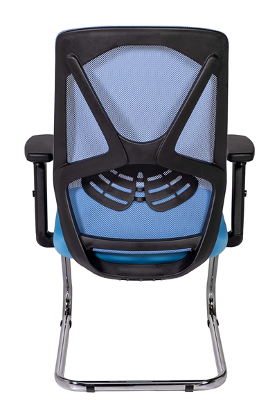 Ofisbazaar Dolphin Siyah Fileli Misafir Koltuğu | Ergonomik Toplantı ve Bekleme Koltuğu Açık Mavi