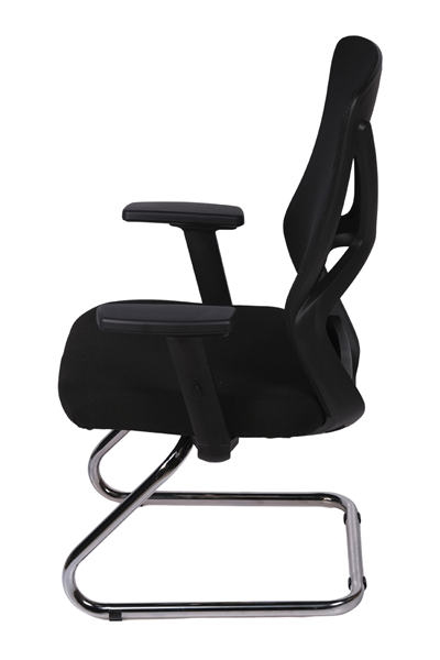 Ofisbazaar Dolphin Siyah Fileli Misafir Koltuğu | Ergonomik Toplantı ve Bekleme Koltuğu Siyah Fileli