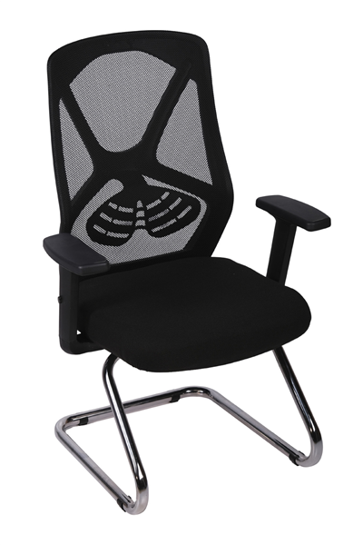 Ofisbazaar Dolphin Siyah Fileli Misafir Koltuğu | Ergonomik Toplantı ve Bekleme Koltuğu Siyah Fileli