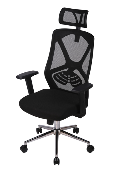 Ofisbazaar Dolphin Siyah Fileli Yönetici Koltuğu | Ergonomik Başlıklı Ofis Koltuğu Siyah Fileli