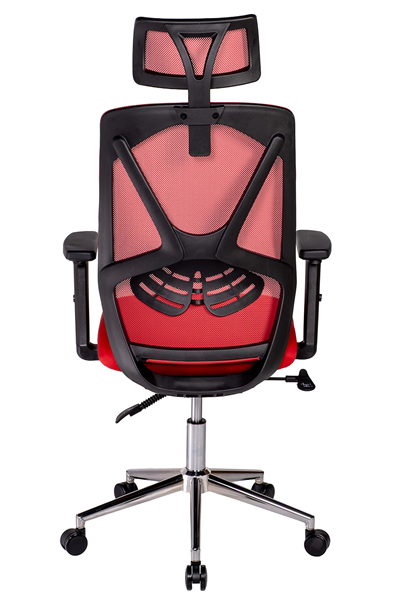 Ofisbazaar Dolphin Siyah Fileli Yönetici Koltuğu | Ergonomik Başlıklı Ofis Koltuğu Kırmızı