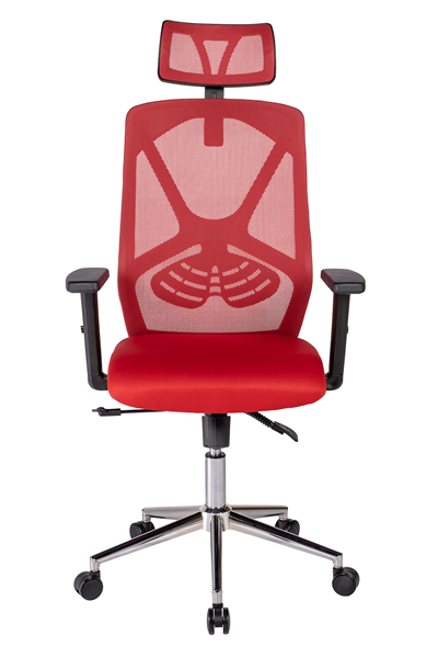 Ofisbazaar Dolphin Siyah Fileli Yönetici Koltuğu | Ergonomik Başlıklı Ofis Koltuğu Kırmızı