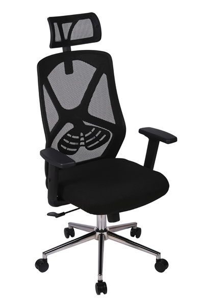 Ofisbazaar Dolphin Siyah Fileli Yönetici Koltuğu | Ergonomik Başlıklı Ofis Koltuğu Siyah Fileli