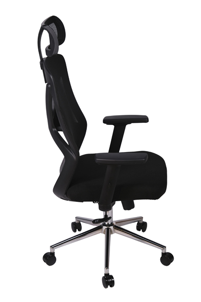 Ofisbazaar Dolphin Siyah Fileli Yönetici Koltuğu | Ergonomik Başlıklı Ofis Koltuğu Siyah Fileli