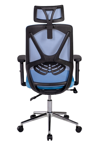 Ofisbazaar Dolphin Siyah Fileli Yönetici Koltuğu | Ergonomik Başlıklı Ofis Koltuğu Açık Mavi