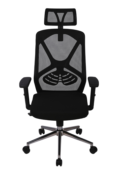 Ofisbazaar Dolphin Siyah Fileli Yönetici Koltuğu | Ergonomik Başlıklı Ofis Koltuğu Siyah Fileli