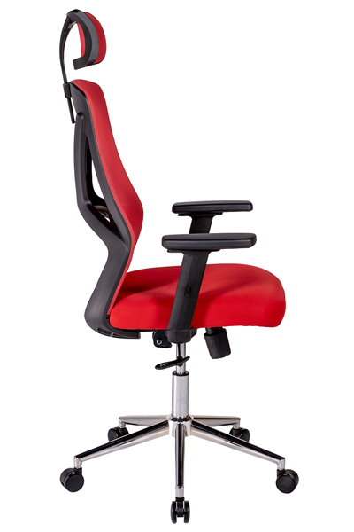 Ofisbazaar Dolphin Siyah Fileli Yönetici Koltuğu | Ergonomik Başlıklı Ofis Koltuğu Kırmızı
