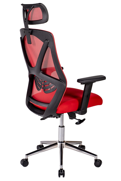 Ofisbazaar Dolphin Siyah Fileli Yönetici Koltuğu | Ergonomik Başlıklı Ofis Koltuğu Kırmızı