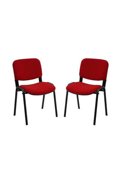 Ofisbazaar Form Kırmızı Misafir Sandalyesi 2li Set | Metal Ayaklı Ergonomik Bekleme ve Toplantı Sandalyesi Kırmızı