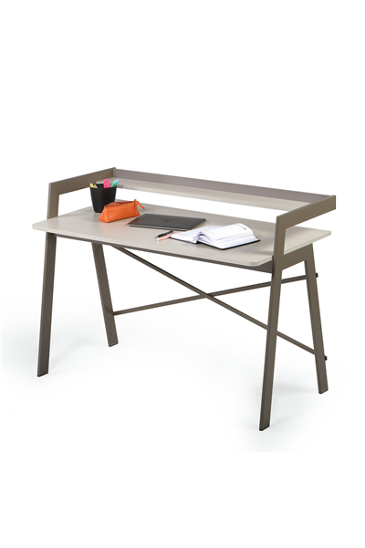 Ofisbazaar Home Desk 120x60 cm – Üst Raflı Metal Ayaklı Çalışma Masası