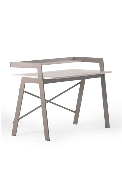 Ofisbazaar Home Desk 120x60 cm – Üst Raflı Metal Ayaklı Çalışma Masası