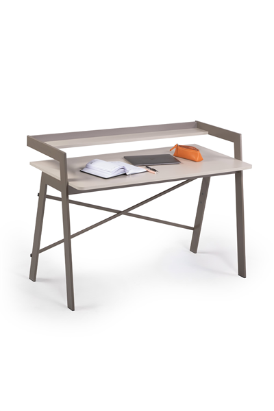 Ofisbazaar Home Desk 120x60 cm – Üst Raflı Metal Ayaklı Çalışma Masası