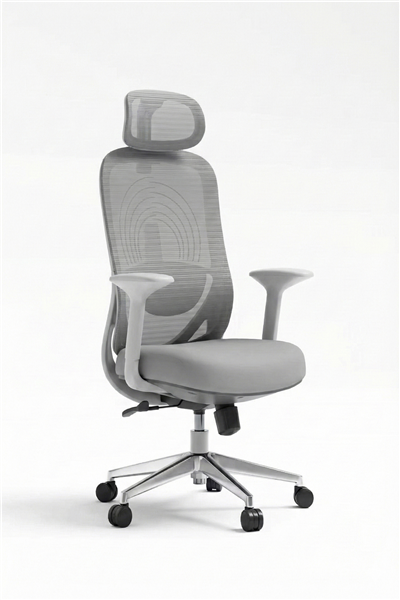 Ofisbazaar Lizbon Pro Ergonomik Mesh Yönetici Koltuğu – Ayarlanabilir Başlıklı Gri