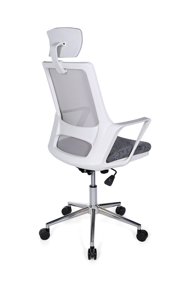 Ofisbazaar Lizz Beyaz Fileli Yönetici Koltuğu | Ergonomik Başlıklı Ofis Koltuğu Gri