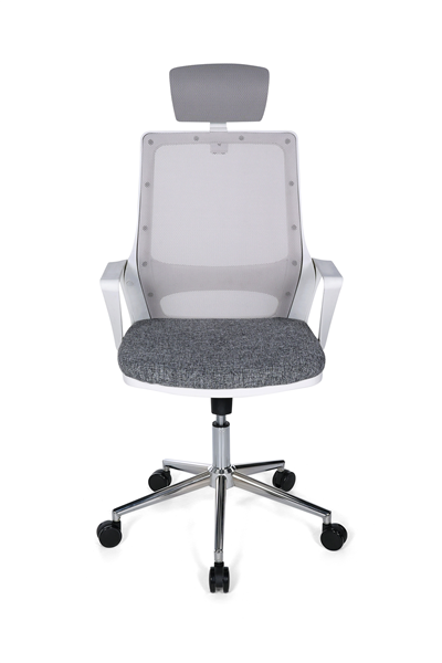 Ofisbazaar Lizz Beyaz Fileli Yönetici Koltuğu | Ergonomik Başlıklı Ofis Koltuğu Gri