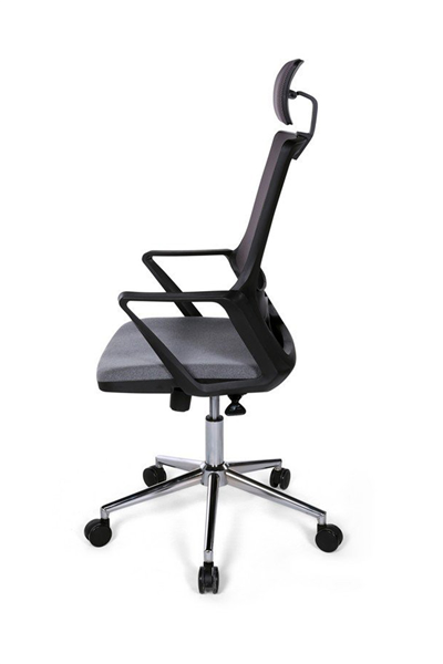 Ofisbazaar Lizz Gri Fileli Yönetici Koltuğu | Ergonomik Başlıklı Ofis Koltuğu Gri