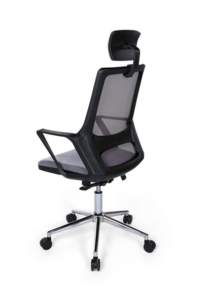 Ofisbazaar Lizz Gri Fileli Yönetici Koltuğu | Ergonomik Başlıklı Ofis Koltuğu Gri