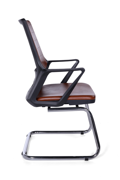 Ofisbazaar Lizz Kahverengi Deri Misafir Koltuğu | Ergonomik Toplantı ve Bekleme Koltuğu Kahverengi