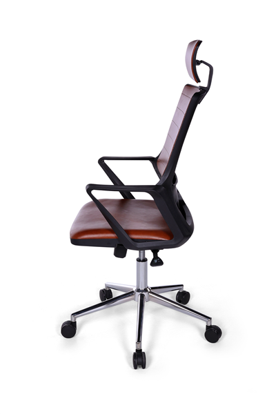 Ofisbazaar Lizz Kahverengi Deri Yönetici Koltuğu | Ergonomik Başlıklı Ofis Koltuğu Kahverengi