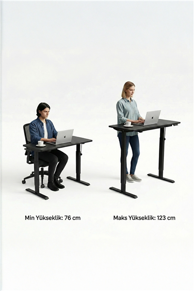 Ofisbazaar ProLift 140x70 cm Elektrikli Yükseklik Ayarlı Çalışma Masası – 3 Hafızalı