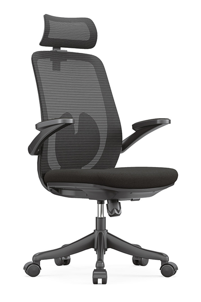 Ofisbazaar Sakura Ergonomik Fileli Yönetici Koltuğu | Başlıklı Ofis ve Çalışma Koltuğu Siyah